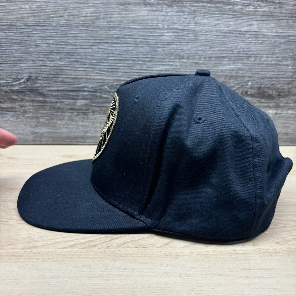 Jagermeister Hat Cap Snap Back Black Gold Embroidered Logo Beer Promo Adjustable